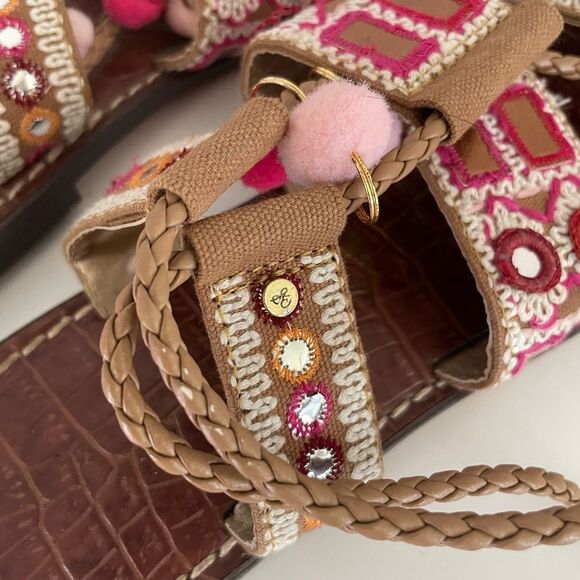 Sam Edelman Gretchen Boho Gladiator Flat Sandals Size 10 - Picture 4 of 6